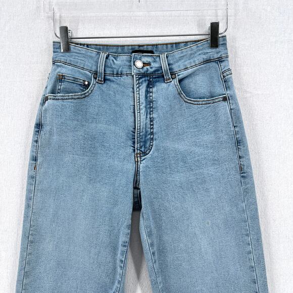 UNIVERSAL STANDARD Etta High Rise Straight Leg Jeans Womens 2 Distressed Washed - Picture 3 of 14